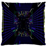 Seamless 3d Animation Digital Futuristic Tunnel Path Color Changing Geometric Electrical Line Zoomin Large Flano Cushion Case (Two Sides) Front