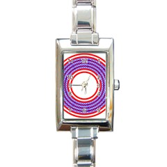 Stars Stripes Circle Red Blue Space Round Rectangle Italian Charm Watch by Mariart