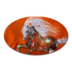 Steampunk, Wonderful Wild Steampunk Horse Oval Magnet by FantasyWorld7