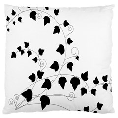 Black Leaf Large Cushion Case (one Side) by Mariart