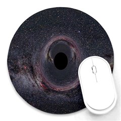 Black Hole Blue Space Galaxy Star Round Mousepads by Mariart