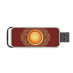 Badge Gilding Sun Red Oriental Portable Usb Flash (one Side) by Nexatart