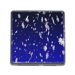 Blue Sky Christmas Snowflake Memory Card Reader (square) by Mariart