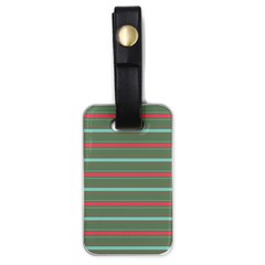 Horizontal Line Red Green Luggage Tags (one Side)  by Mariart