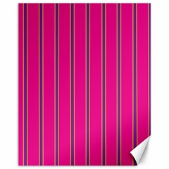 Pink Line Vertical Purple Yellow Fushia Canvas 11  X 14   by Mariart