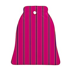 Pink Line Vertical Purple Yellow Fushia Bell Ornament (two Sides) by Mariart