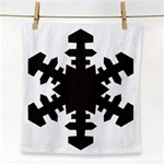 Snowflakes Black Face Towel Front