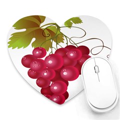 Red Fruit Grape Heart Mousepads by Mariart