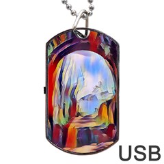 Abstract Tunnel Dog Tag Usb Flash (two Sides) by NouveauDesign