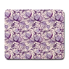 Vegetable Cabbage Purple Flower Large Mousepads by Mariart