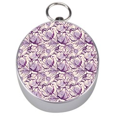 Vegetable Cabbage Purple Flower Silver Compasses by Mariart