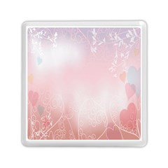 Love Heart Pink Valentine Flower Leaf Memory Card Reader (square)  by Mariart