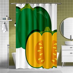 Pumpkin Peppers Green Yellow Shower Curtain 48  X 72  (small)  by Mariart