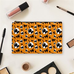 Pattern Halloween Black Cat Hissing Cosmetic Bag (medium)  by iCreate