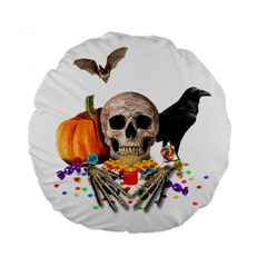 Halloween Candy Keeper Standard 15  Premium Flano Round Cushions by Valentinaart