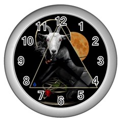 Spiritual Goat Wall Clocks (silver)  by Valentinaart