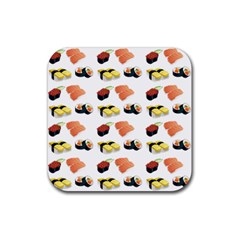 Sushi Pattern Rubber Coaster (square)  by Valentinaart