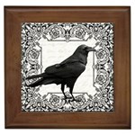 Vintage Halloween raven Framed Tiles Front