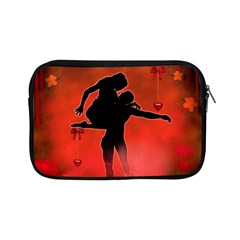 Dancing Couple On Red Background With Flowers And Hearts Apple Ipad Mini Zipper Cases by FantasyWorld7