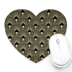 Art Deco Fan Pattern Heart Mousepads by NouveauDesign