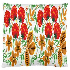 Flower Floral Red Yellow Leaf Green Sexy Summer Large Cushion Case (one Side) by Mariart