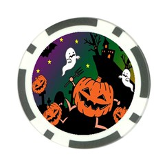 Happy Halloween Poker Chip Card Guard by Mariart