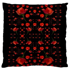 Pumkins And Roses From The Fantasy Garden Standard Flano Cushion Case (two Sides) by pepitasart