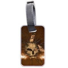 Awesome Skull With Rat On Vintage Background Luggage Tags (two Sides) by FantasyWorld7