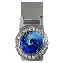 Nocturne Of Scorpio, A Fractal Spiral Painting Money Clips (cz)  by jayaprime