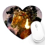 Wonderful Horse In Watercolors Heart Mousepads Front