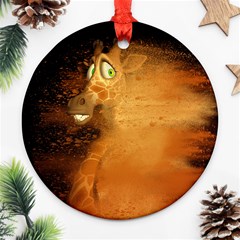 The Funny, Speed Giraffe Ornament (round) by FantasyWorld7