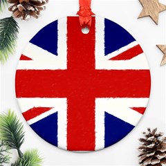 Union Jack Watercolor Drawing Art Round Ornament (two Sides) by picsaspassion