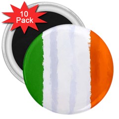 Flag Ireland, Banner Watercolor Painting Art 3  Magnets (10 Pack)  by picsaspassion