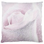 Rose pink flower. floral pencil drawing art Large Cushion Case (Two Sides) Front