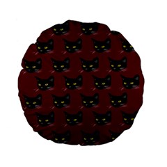 Face Cat Animals Red Standard 15  Premium Flano Round Cushions by Mariart