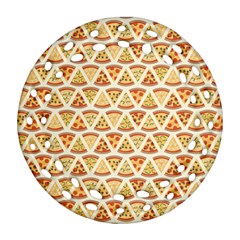 Food Pizza Bread Pasta Triangle Round Filigree Ornament (two Sides) by Mariart