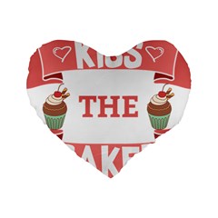 Kiss The Baker Standard 16  Premium Flano Heart Shape Cushions by BakersandArtists