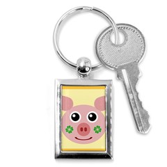 Luck Lucky Pig Pig Lucky Charm Key Chains (rectangle)  by Celenk