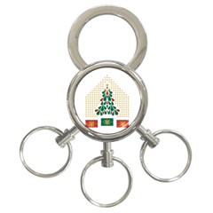 Christmas Tree Present House Star 3-ring Key Chains by Celenk