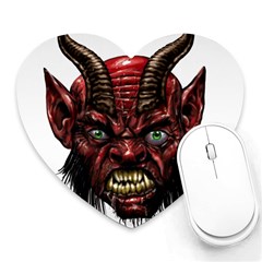 Krampus Devil Face Heart Mousepads by Celenk