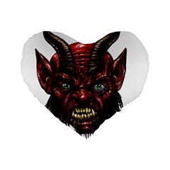 Krampus Devil Face Standard 16  Premium Heart Shape Cushions by Celenk