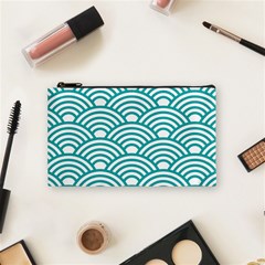 Art Deco Teal Cosmetic Bag (small)  by NouveauDesign