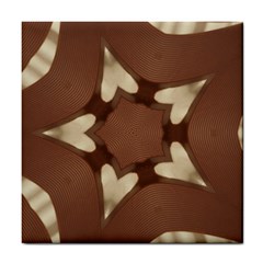 Chocolate Brown Kaleidoscope Design Star Tile Coasters by yoursparklingshop