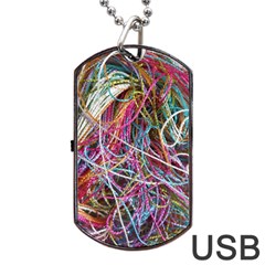 Funny Colorful Yarn Pattern Dog Tag Usb Flash (one Side) by yoursparklingshop