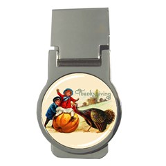 Vintage Thanksgiving Money Clips (round)  by Valentinaart