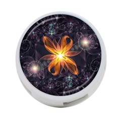 Beautiful Orange Star Lily Fractal Flower At Night 4-port Usb Hub (one Side) by jayaprime