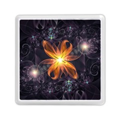 Beautiful Orange Star Lily Fractal Flower At Night Memory Card Reader (square)  by jayaprime