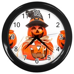 Funny Halloween Pumpkins Wall Clocks (black) by gothicandhalloweenstore