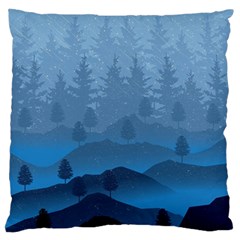 Blue Mountain Large Cushion Case (two Sides) by berwies