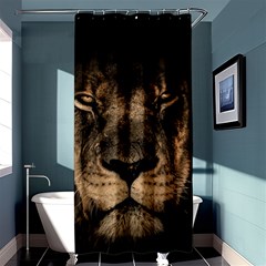 African Lion Mane Close Eyes Shower Curtain 36  X 72  (stall)  by Celenk